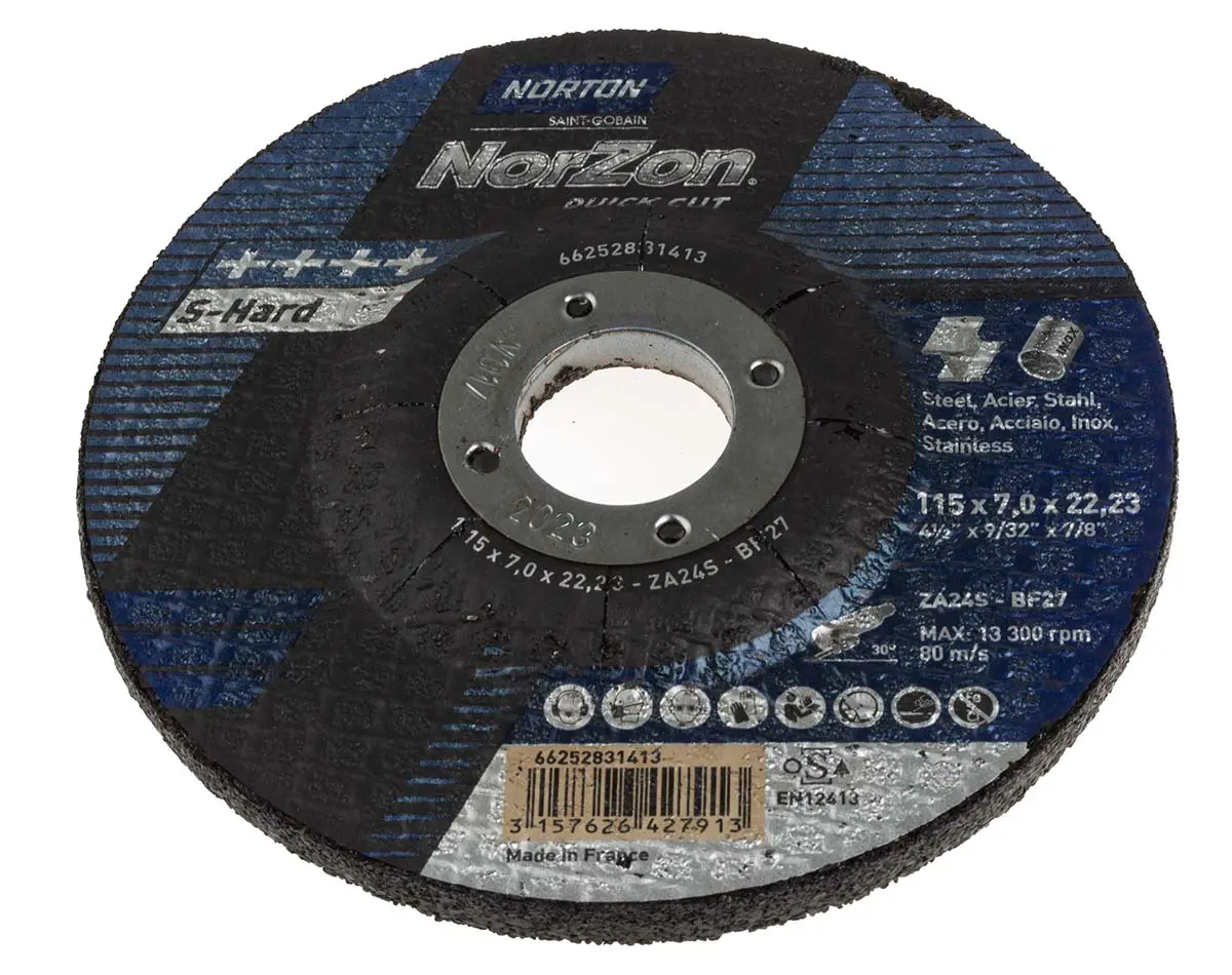Produktfoto 1 von Norton Zirkoniumdioxid Schleifscheibe Ø 115 mm, Korngröße P24