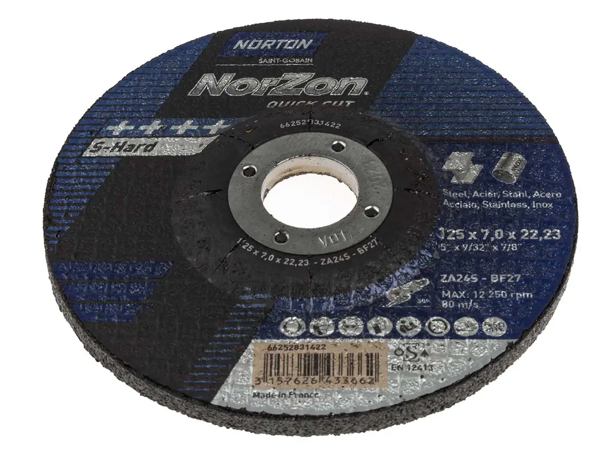 Produktfoto 1 von Norton Zirkoniumdioxid Schleifscheibe Ø 125 mm, Korngröße P24