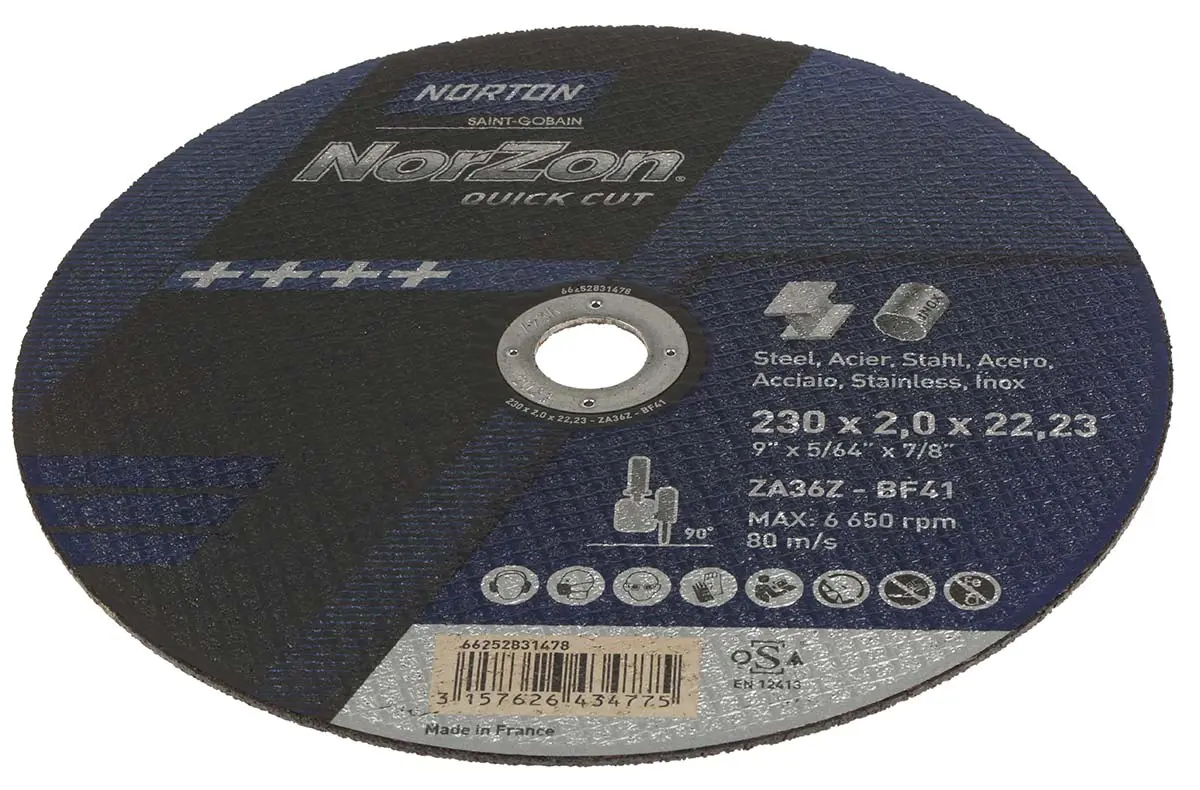 Produktfoto 1 von Norton Keramik Schleifscheibe Ø 230 mm Grob, Korngröße P36