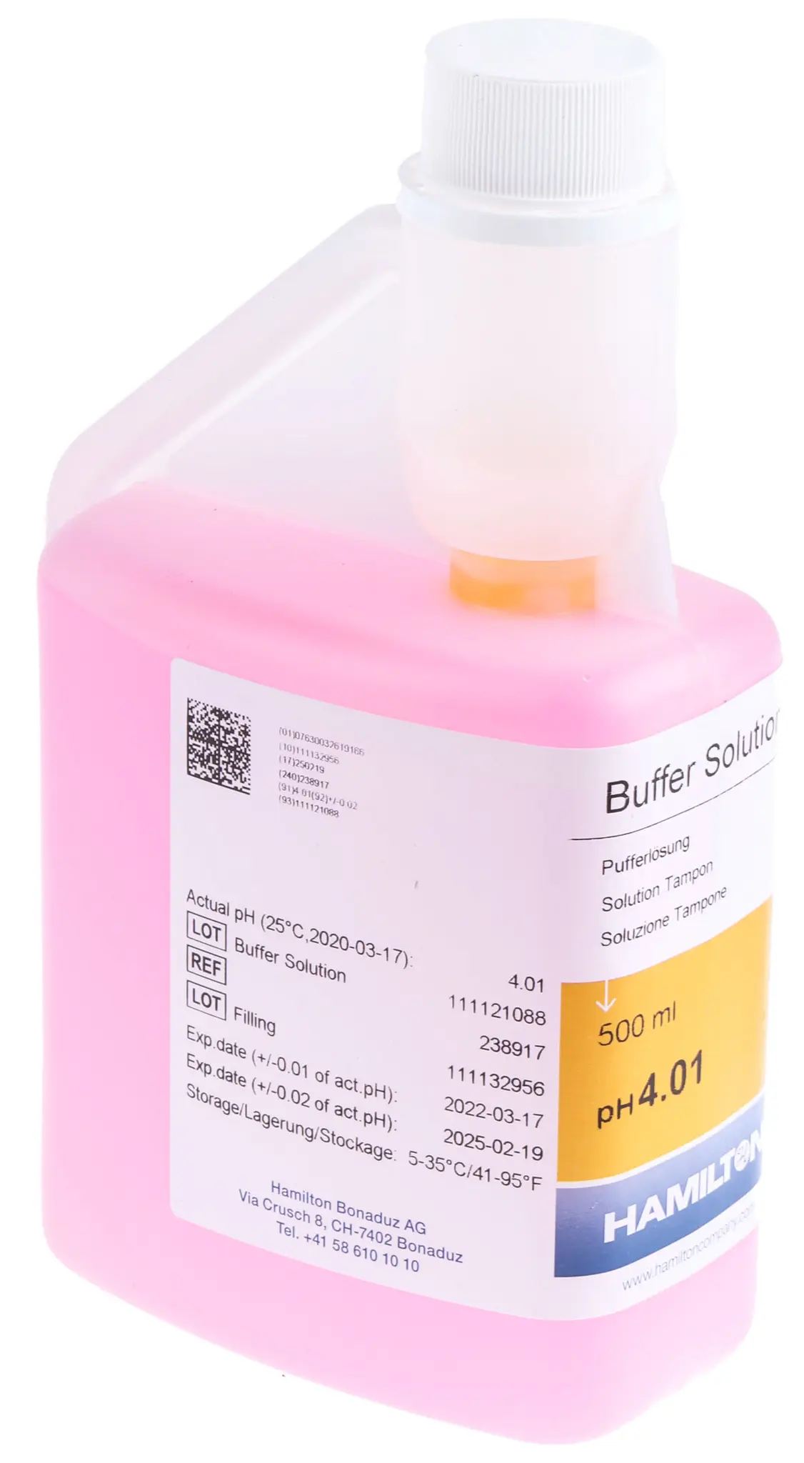Produktfoto 1 von Burkert 418540 pH ph-Pufferlösung, 4.01, 500ml Flasche