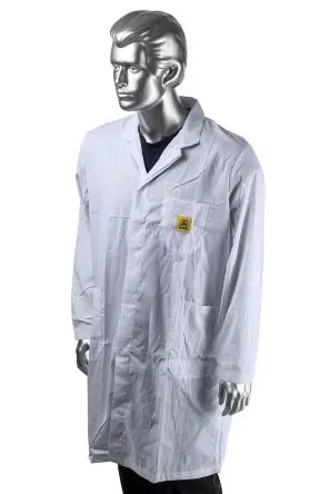 Produktfoto 1 von Metcal Wiederverwendbar Herren Laborkittel, Baumwolle, Polyester Weiß, Größe L ESD-Sicherheit