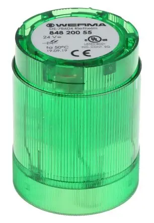 Produktfoto 1 von Werma 848 LED Signalleuchte Dauer-Licht 24V ac/dc Grün Wechselstrom/Gleichstrom IP54, 50 mm x 67 mm