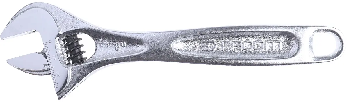 Produktfoto 1 von Facom Schraubenschlüssel Einstellbar, Metall Griff, Backenweite 27 mm, / Länge 206mm