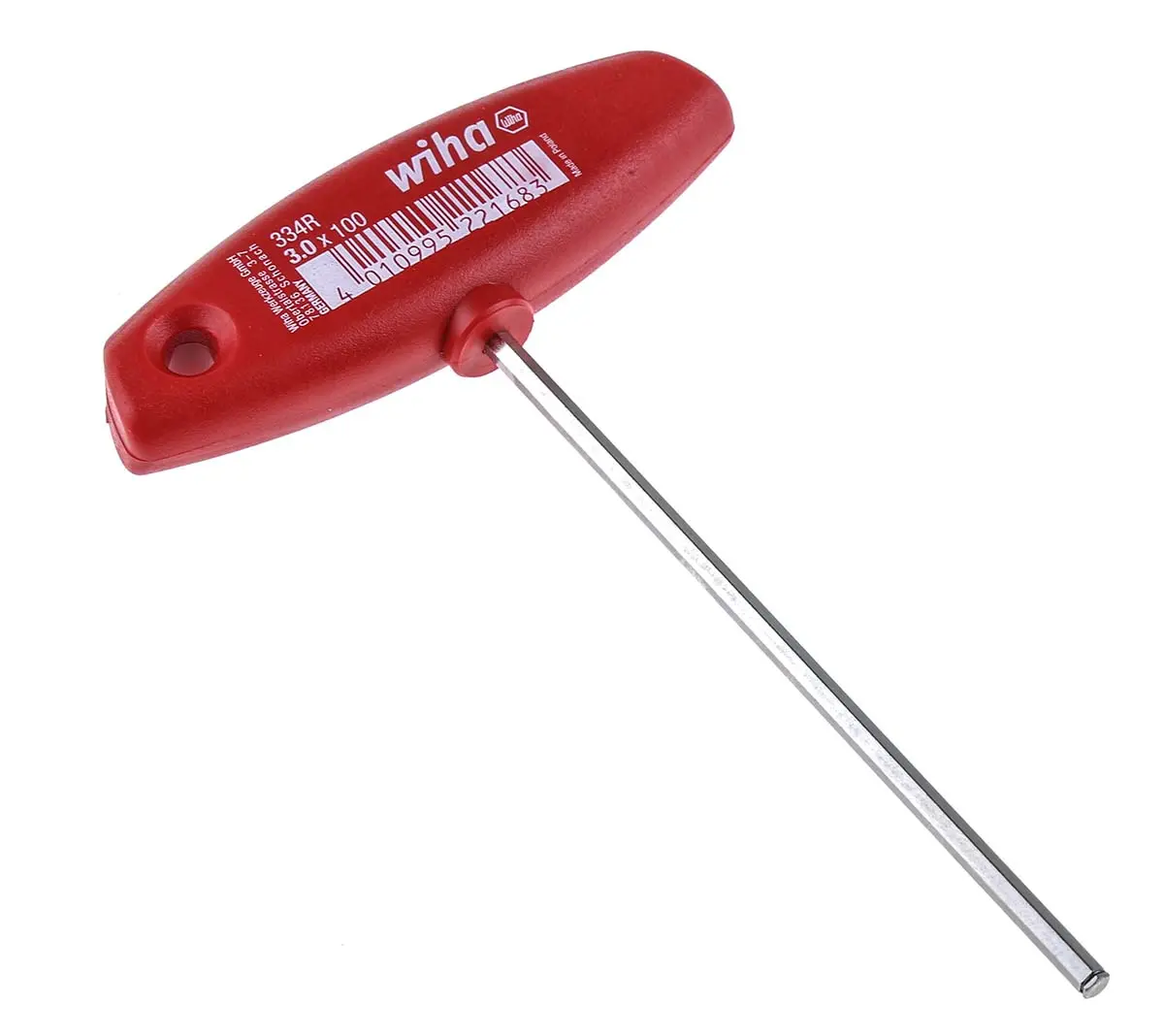 Produktfoto 1 von Wiha metrisch  Innensechskant-Schlüssel 3mm T-Griff lang