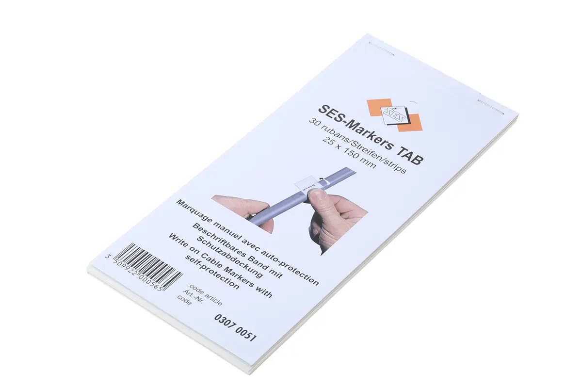 SES Sterling SES-TAB Kabelmarkierungsbuch 80N/cm, 25 mm V-0, UL 94 x 150 mm