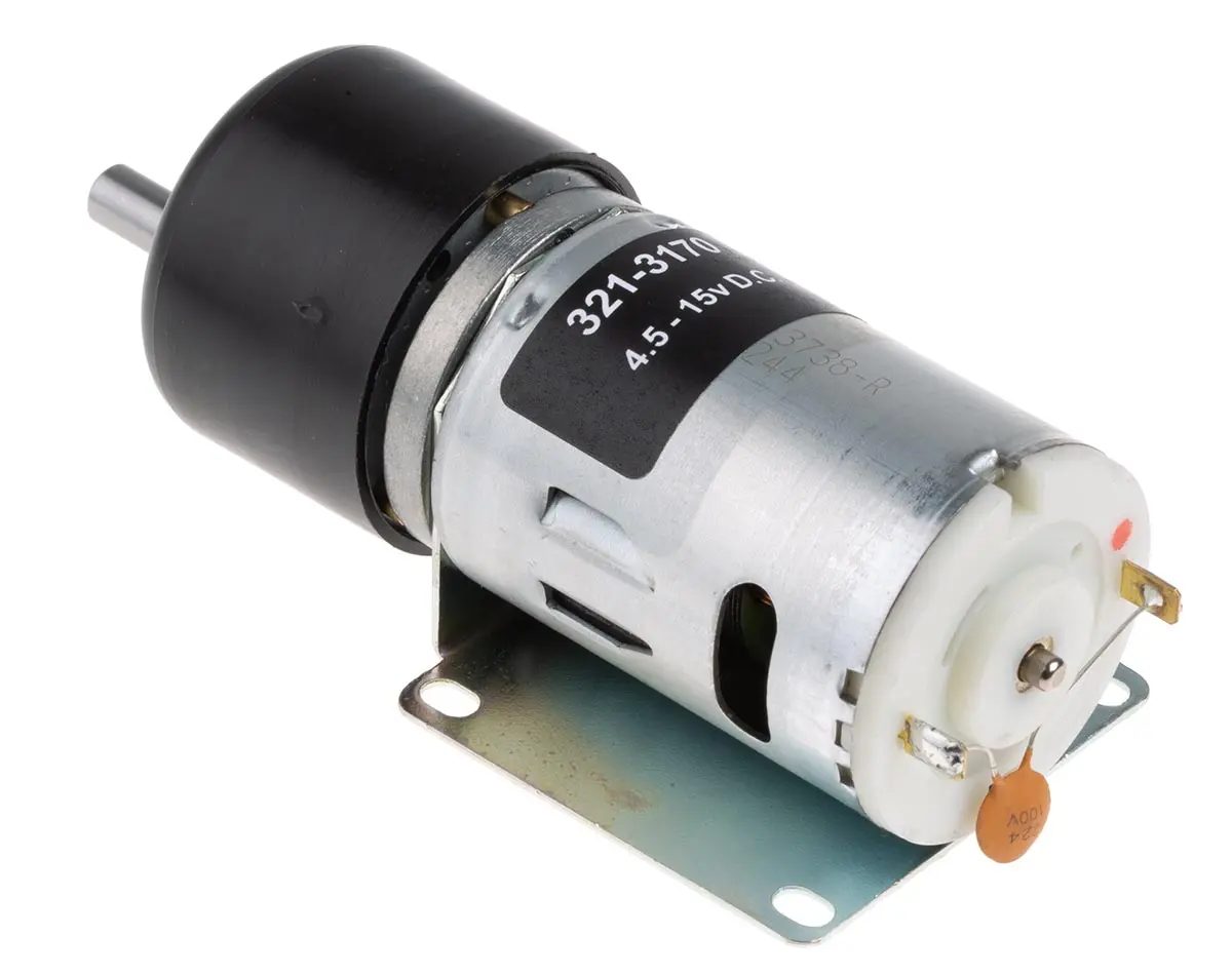 Produktfoto 1 von RS PRO 919D Bürsten-Getriebemotor DC-Getriebemotor bis 59 Ncm 810:1, 12 V / 19.8 W, 18 rpm, Wellen-Ø 6 mm, 39 mm x 80.4