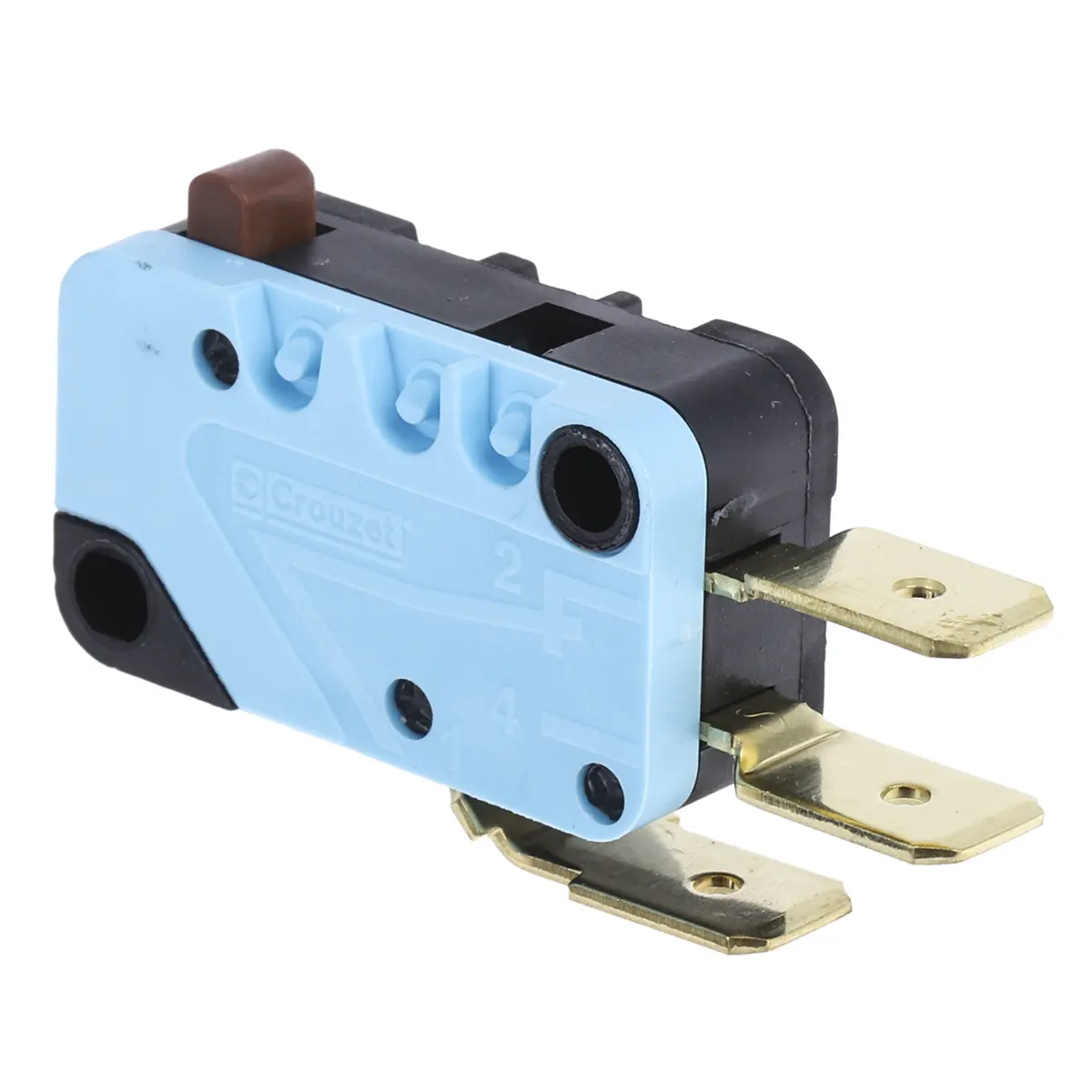 Produktfoto 1 von Crouzet Mikroschalter Knopf-Betätiger Flachstecker, 16 A @ 250 V ac, 1-poliger Umschalter IP 40 3 N -20°C - +125°C