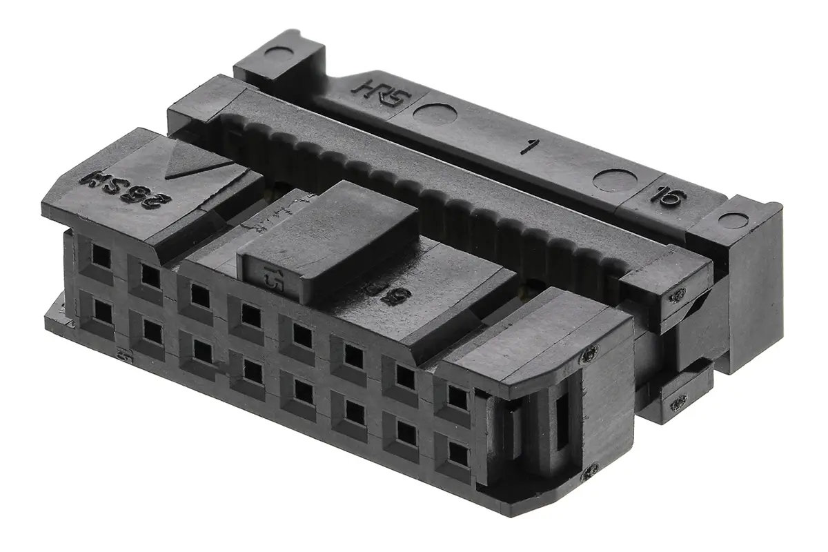 Produktfoto 1 von Hirose HIF3B IDC-Steckverbinder Buchse, gewinkelt, 16-polig Kabel / 2-reihig, Raster 2.54 mm