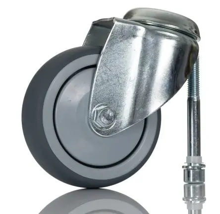 Produktfoto 1 von Tente Drehbar Rolle, Rad ø 100 mm, 80 kg, Ges H. 137 mm, Rad B. 32 mm, Gummi