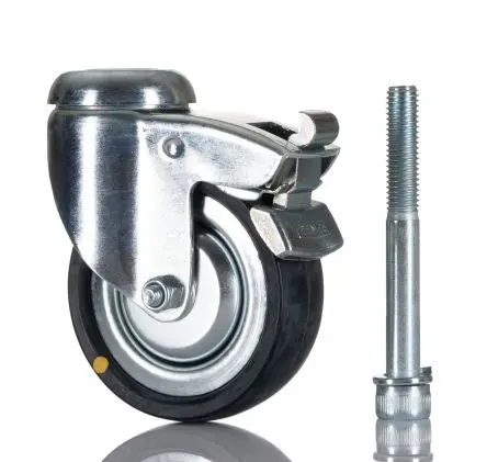Produktfoto 1 von Tente Drehbar Rolle, Rad ø 75 mm, 60 kg, Ges H. 103 mm, Rad B. 25 mm, Gummi