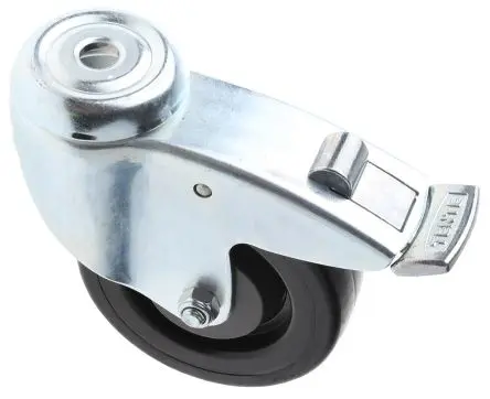 Produktfoto 1 von Tente Drehbar Rolle, Rad ø 100 mm, 80 kg, Ges H. 137 mm, Rad B. 32 mm, Gummi
