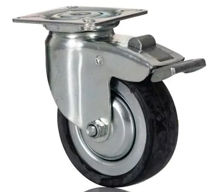 Produktfoto 1 von Tente Gebremst, schwenkbar Rolle, Rad ø 75 mm, 55 kg, Ges H. 100 mm, Rad B. 25 mm, Gummi