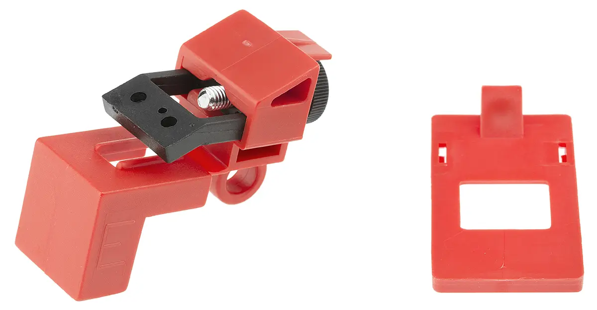 Produktfoto 1 von Brady Polypropylen Aussperrung Typ Verriegelung für Luftleitungsregler, 1-fach Verriegelung 3.81 mm, Rot
