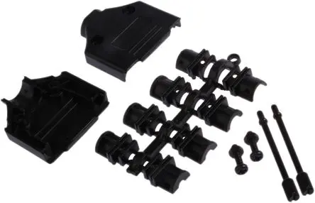 Produktfoto 1 von MH Connectors MHDTPPK D-Sub-Gehäuse Gerade, 15-polig, D: D-Sub-Gehäuse Zugentlastung, Schwarz, Größe A, aus ABS