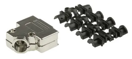 Produktfoto 1 von MH Connectors MHD45PK D-Sub-Gehäuse Abgewinkelt, 15-polig, D: D-Sub-Gehäuse Zugentlastung, Silber, Größe A, aus ABS