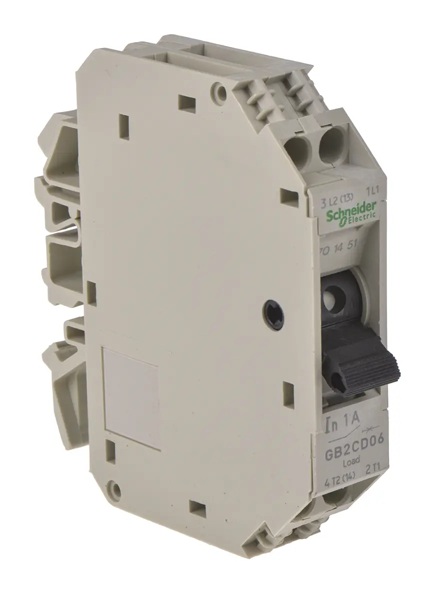Produktfoto 1 von Schneider Electric GB2 Thermischer Überlastschalter / Thermischer Geräteschutzschalter, 1-polig + N-polig, 1A, 250V ac