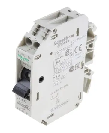 Produktfoto 1 von Schneider Electric GB2 Thermischer Schutzschalter, 1-polig, TeSys DIN-Hutschiene, 6A, / 1.5 kA, Thermomagnetisch