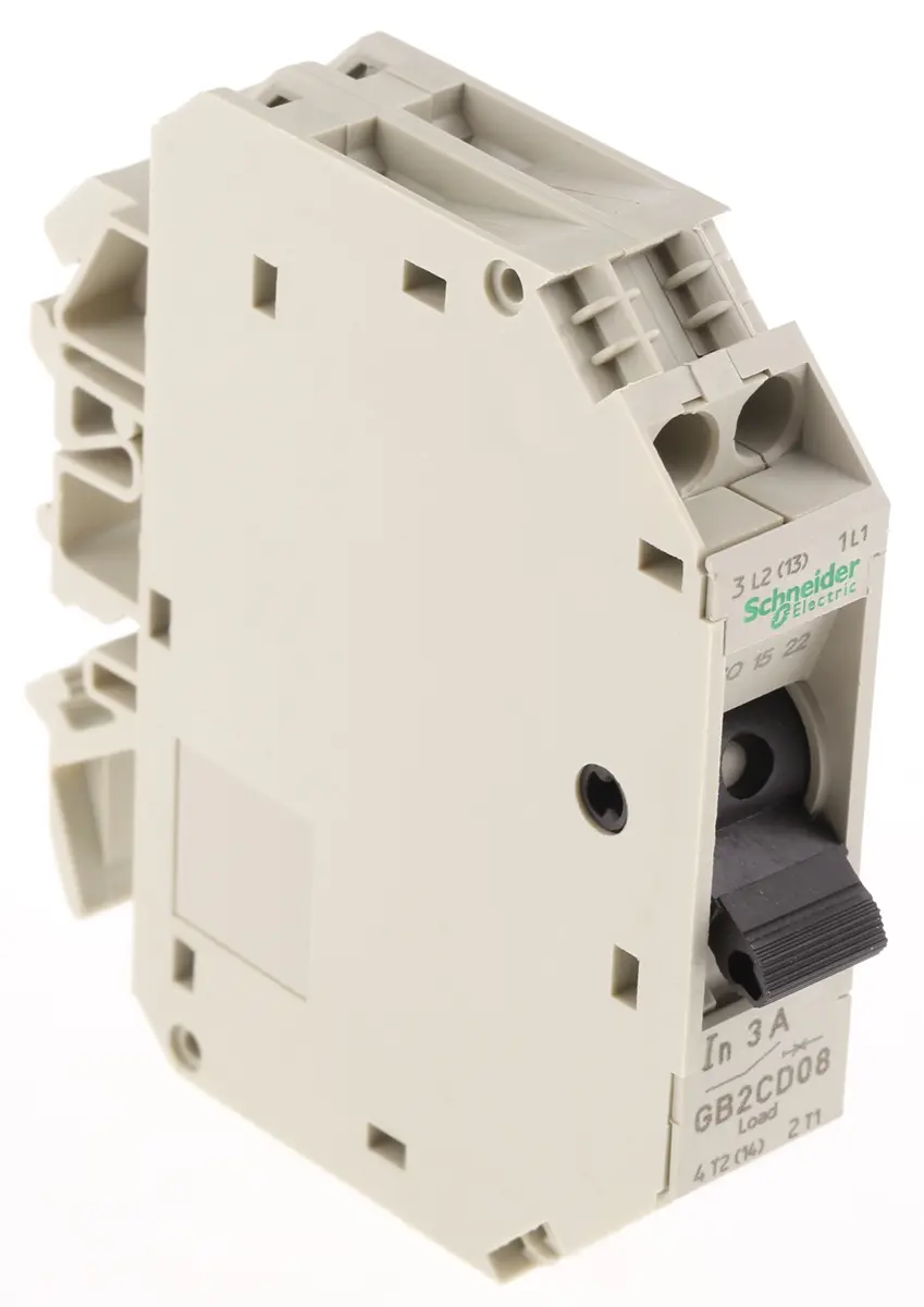 Produktfoto 1 von Schneider Electric GB2 Thermischer Überlastschalter / Thermischer Geräteschutzschalter, 1-polig + N-polig, 3A, 250V ac