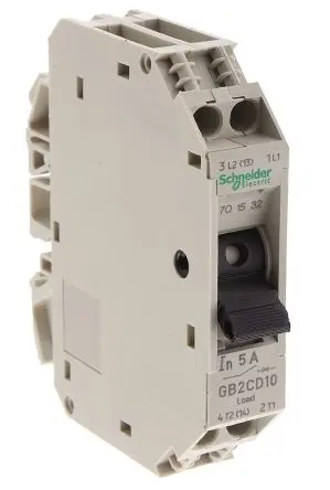 Produktfoto 1 von Schneider Electric GB2 Thermischer Schutzschalter, 1-polig, TeSys DIN-Hutschiene, 5A, / 2 kA, Thermomagnetisch