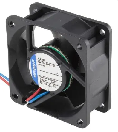 Produktfoto 1 von ebm-papst 600 N Axiallüfter, Hülse, 24V dc / 1.7 W 71 mA, 4100 U/min, 35 m³/h IP20 60 mm 60mm 25.4 mm