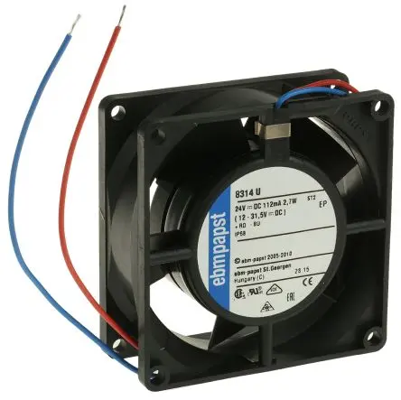 Produktfoto 1 von ebm-papst 8300 Axiallüfter, Kugel, 24V dc / 2.7 W 113 mA, 3300 U/min, 54 m³/h IP68 80 mm 80mm 32 mm