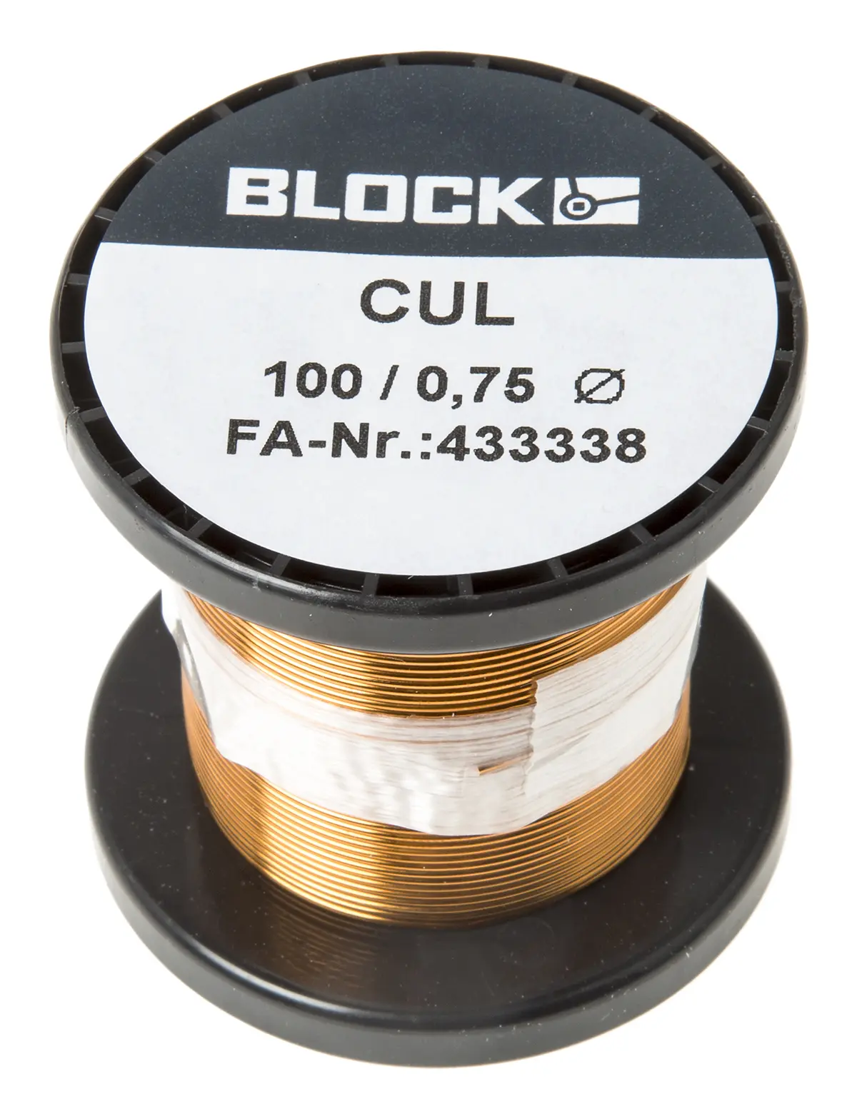 Produktfoto 1 von Block CUL100 Kupferdraht Emailliert Ø 0.75 mm Außen-ø  / 0.4 mm², Spule 20 m