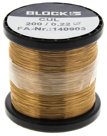 Produktfoto 1 von Block CUL200 Kupferdraht Emailliert Ø 0.22 mm Außen-ø / 0.04 mm², Spule 429 m