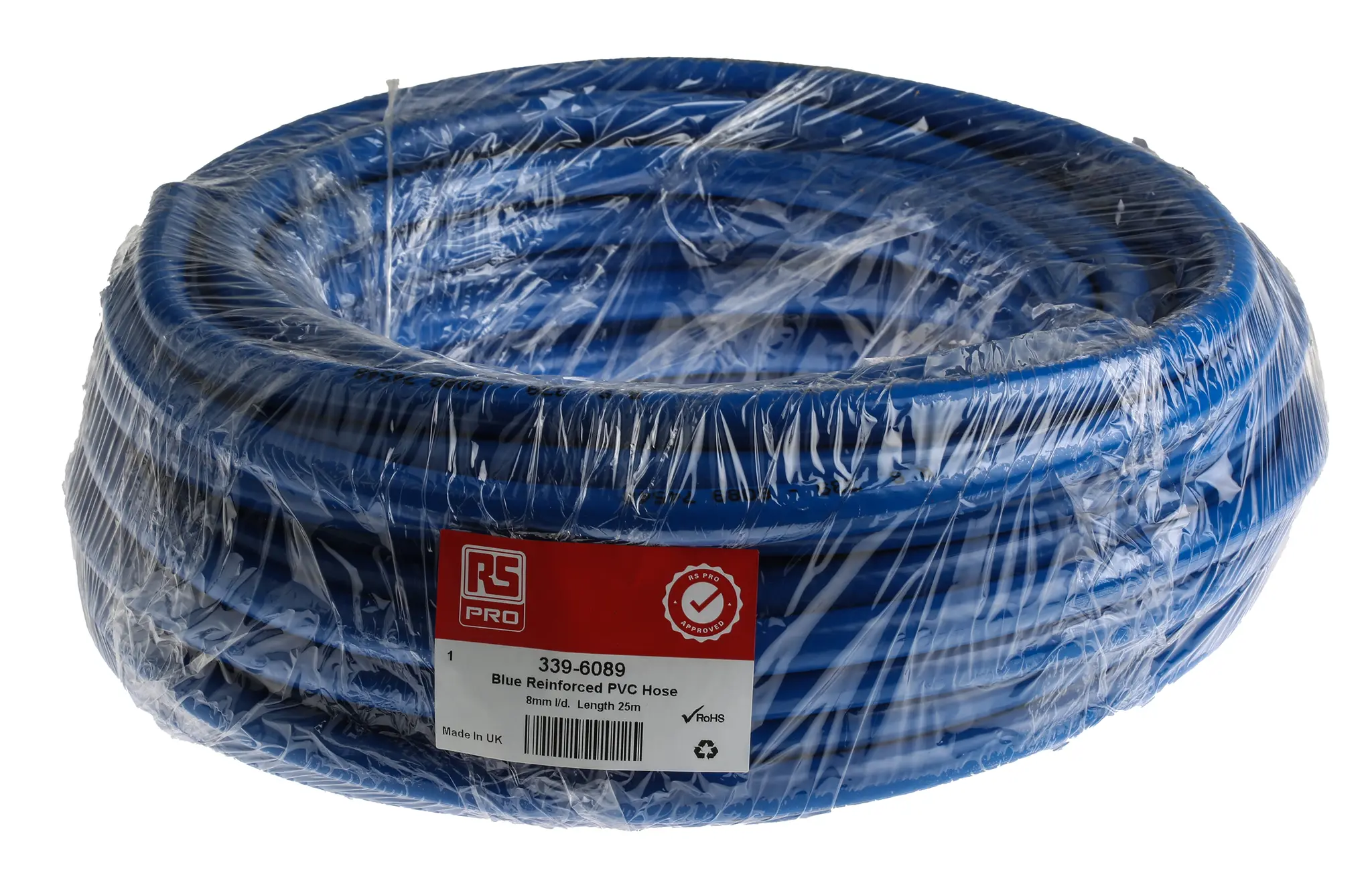 RS PRO Schlauch, Ø 8mm 13.5mm Blau PVC Übertragung 16 bar für Druckluft x 25m