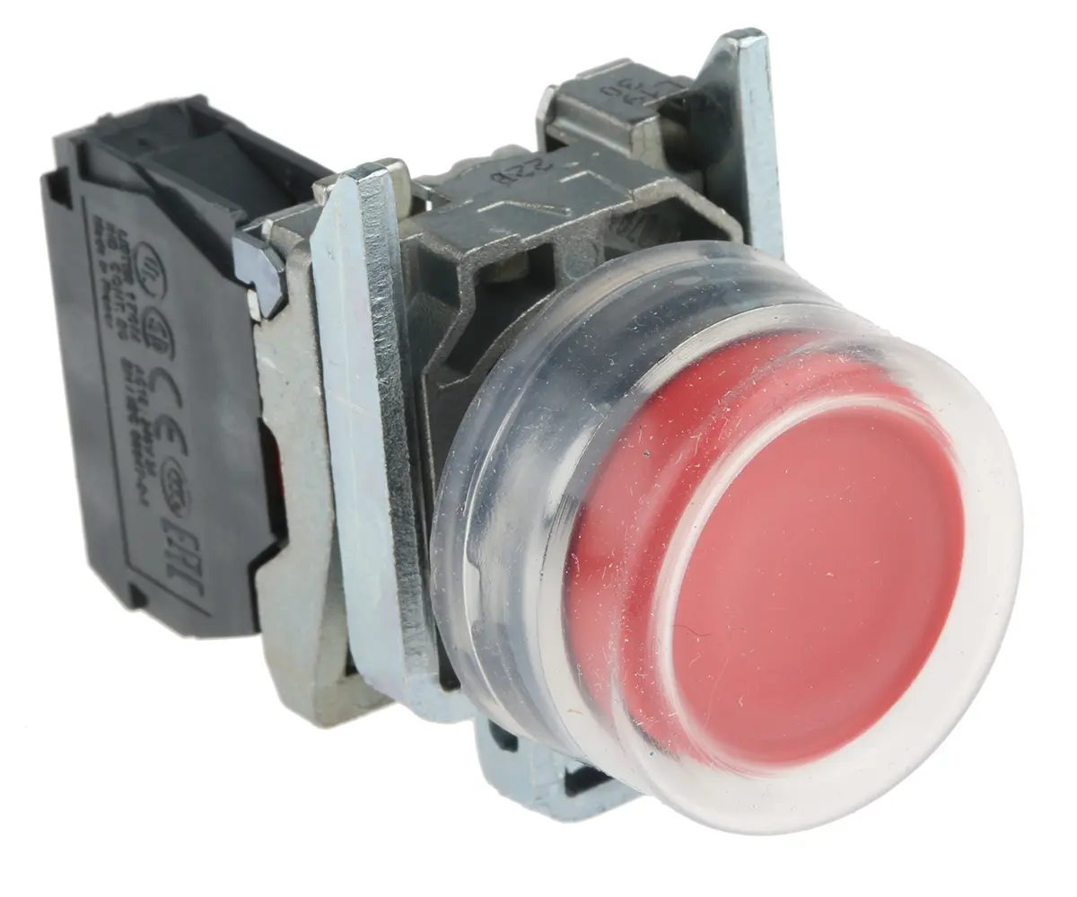 Produktfoto 1 von Schneider Electric Harmony XB4 Druckschalter Rot Federrückstellung Panel Ø 22 mm, SPST, IP66, IP67, IP69K
