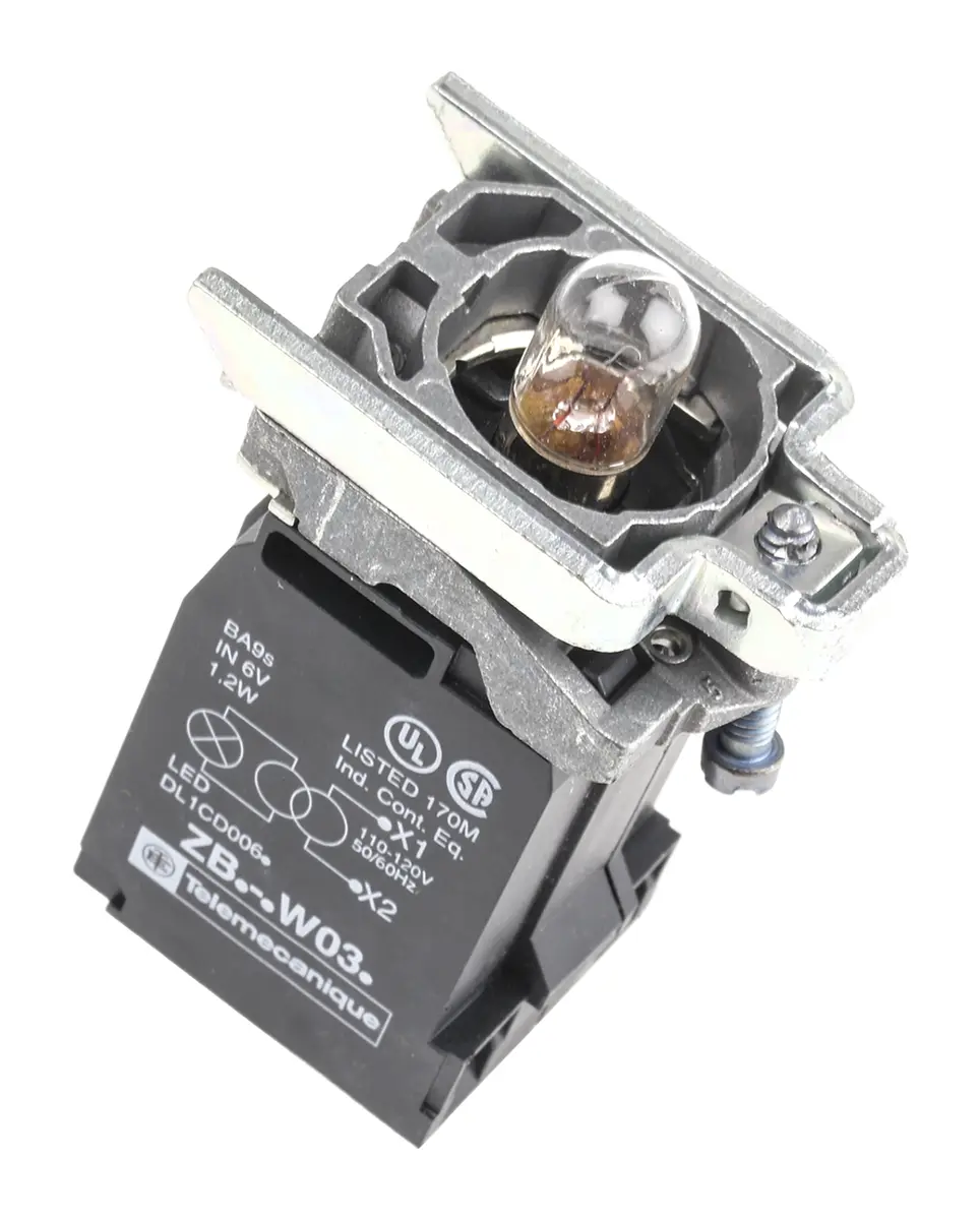 Produktfoto 1 von Schneider Electric Lampenfassung, Harmony XB4 -Serie , LED, 1 Schließer, 1 Öffner, Grün, 110 → 120 V ac,