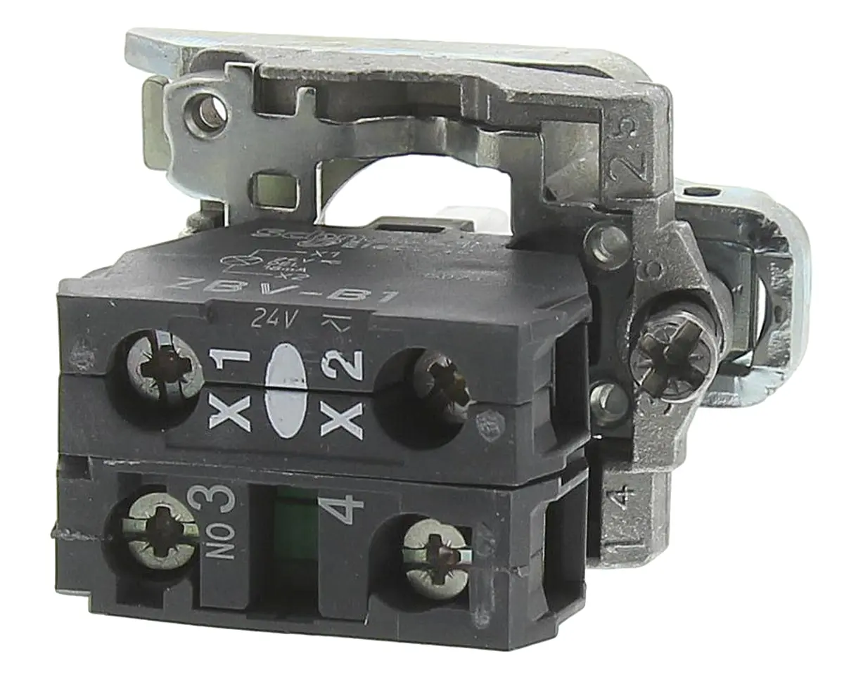 Produktfoto 1 von Schneider Electric Harmony Kontaktblock und Halter Anzeigenblock LED Weiß beleuchtet SPST Schraube