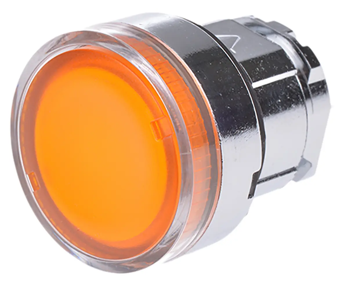 Produktfoto 1 von Schneider Electric Harmony Drucktastenkopf Ø 22 mm, Orange Federrückstellung Rund Rund Metall, IP66