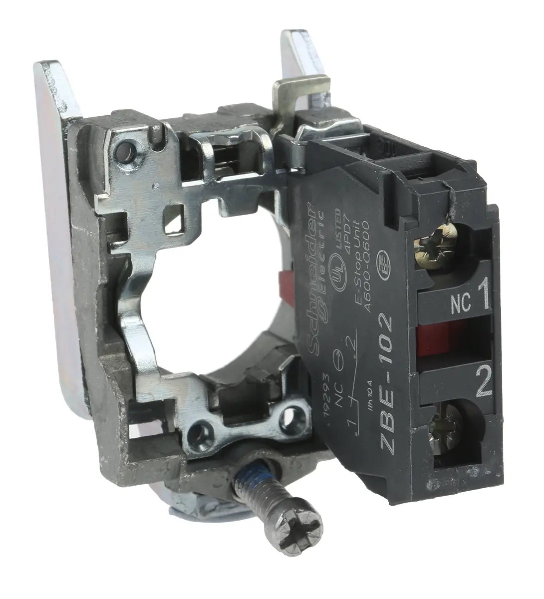 Produktfoto 1 von Schneider Electric Harmony XB4 Kontaktblock mit Halter SPST 600V Schraubanschluss