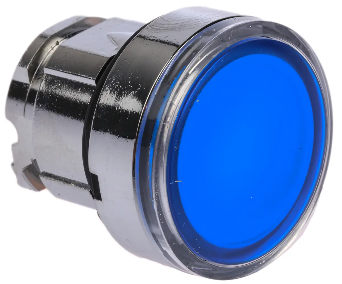 Produktfoto 1 von Schneider Electric Harmony Drucktastenkopf Ø 22 mm, Blau Federrückstellung Rund Rund Metall, IP66