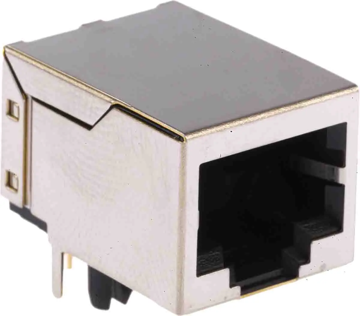 RS PRO MTC Buchse Cat5e RJ45-Steckverbinder, 1-Port 8-polig Abgeschirmt Leiterplattenmontage gewinkelt