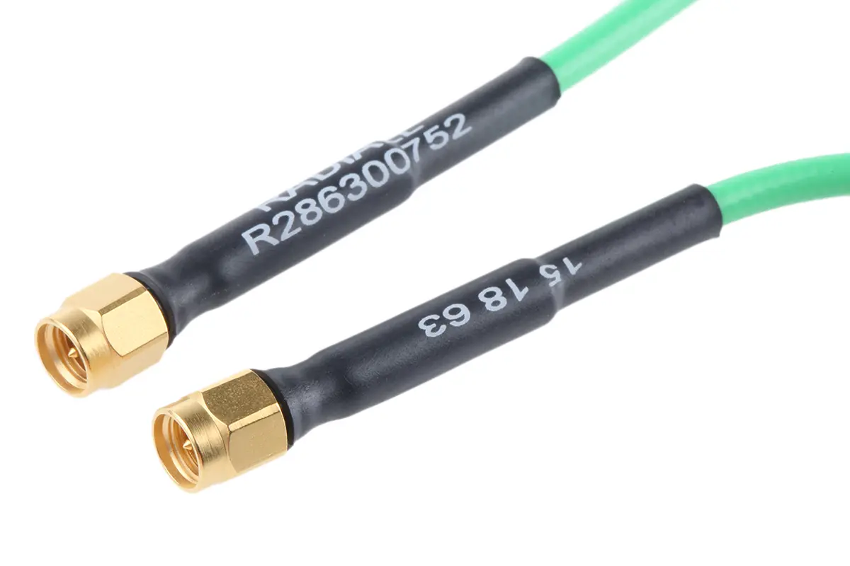 Produktfoto 1 von Radiall Koaxialkabel Stecker, 50 Ω Stecker, 1 m, SMA / SMA, Grün
