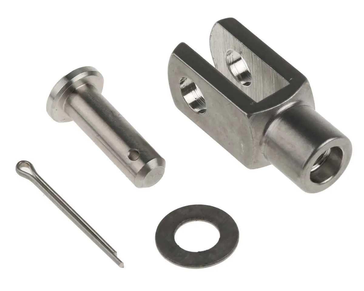 Produktfoto 1 von RS PRO Gabelkopf Edelstahl M6 x 1 Typ Befestigungshalterungen und Endstücke, 31 mm x 12 mm