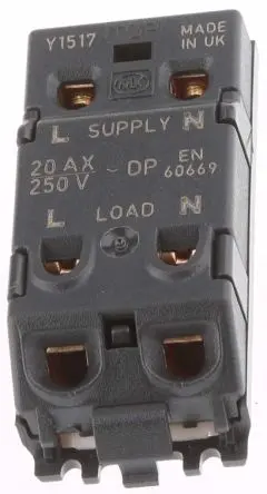 Produktfoto 1 von MK Electric Grid Plus Schaltereinsatz Weiß 2-polig 20A 1-Weg 250V