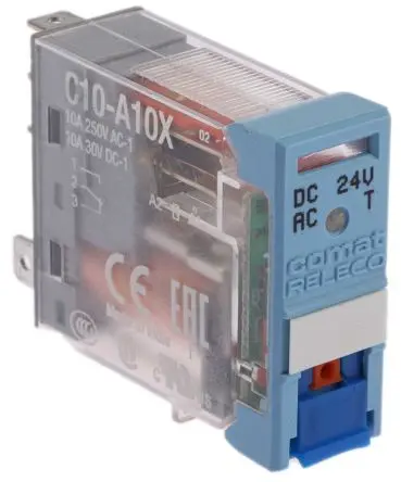 Produktfoto 1 von Releco C10 Leistungsrelais 24V dc Spule 1-poliger Umschalter 10A 742 Ω 650 mW