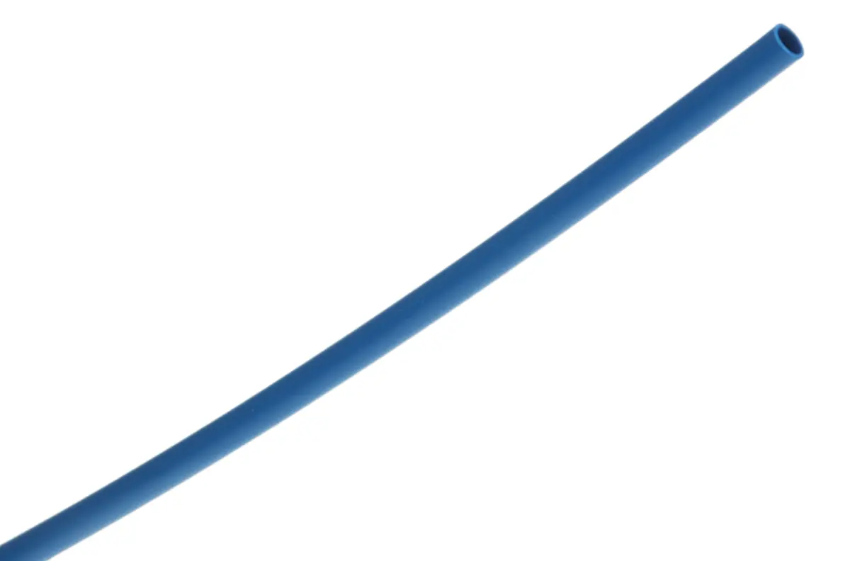 Produktfoto 1 von TE Connectivity RNF-100 Wärmeschrumpfschlauch, Polyolefin Blau, Ø 1.6 mm Schrumpfrate 2:1, Länge 1.2m