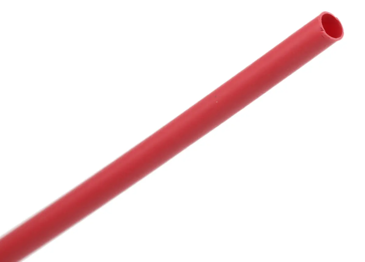 Produktfoto 1 von TE Connectivity RNF-100 Wärmeschrumpfschlauch, Polyolefin Rot, Ø 1.2 mm Schrumpfrate 2:1, Länge 1.2m