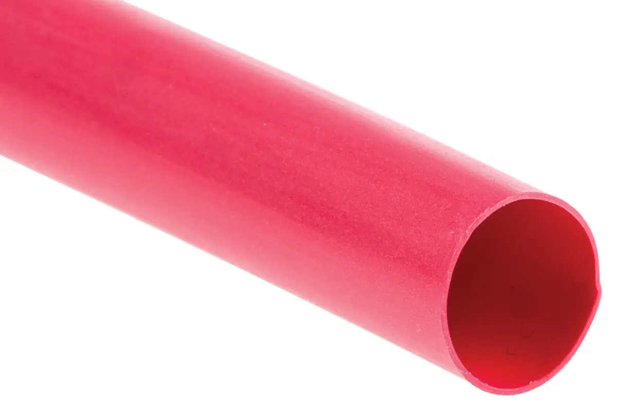Produktfoto 1 von TE Connectivity RNF-100 Wärmeschrumpfschlauch, Polyolefin Rot, Ø 9.5 mm Schrumpfrate 2:1, Länge 1.2m