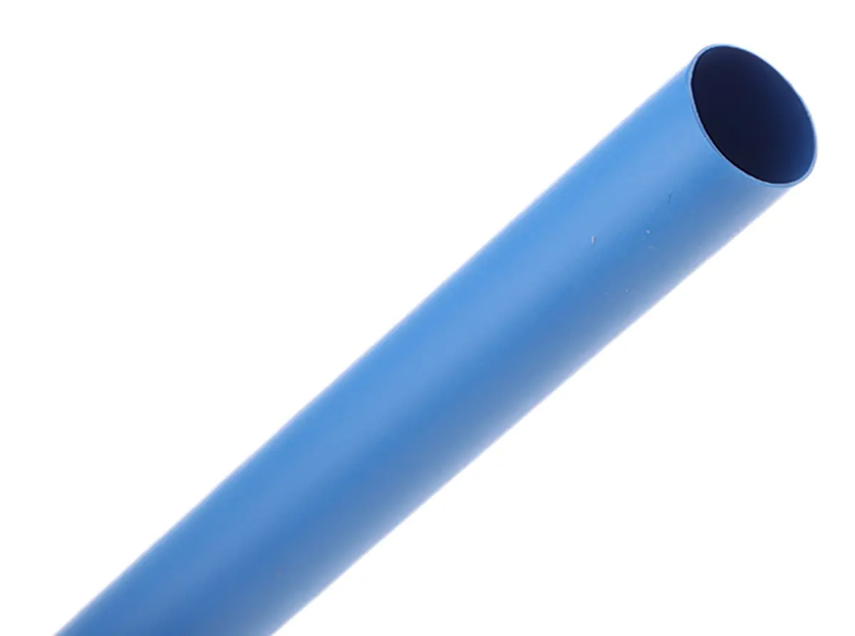 Produktfoto 1 von TE Connectivity RNF-100 Wärmeschrumpfschlauch, Polyolefin Blau, Ø 9.5 mm Schrumpfrate 2:1, Länge 1.2m