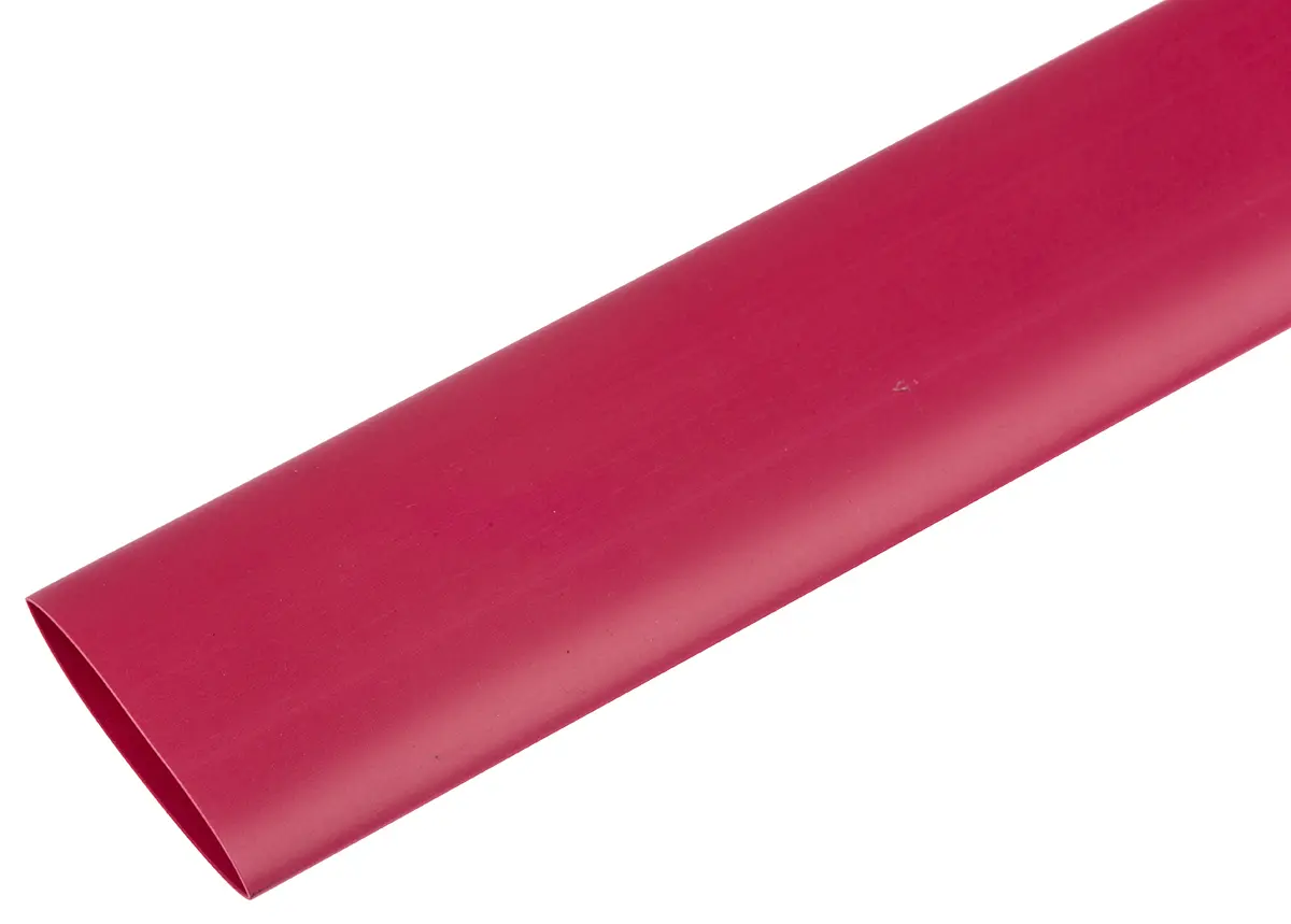 Produktfoto 1 von TE Connectivity RNF-100 Wärmeschrumpfschlauch, Polyolefin Rot, Ø 25.4 mm Schrumpfrate 2:1, Länge 1.2m