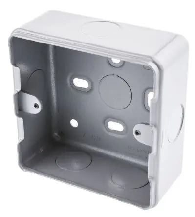 Produktfoto 1 von MK Electric Metal Clad Einbaubox Matt, 1-fach, Aluminium, 86mm BS, 38 mm IP20 Oberfläche, 86 mm, Silber