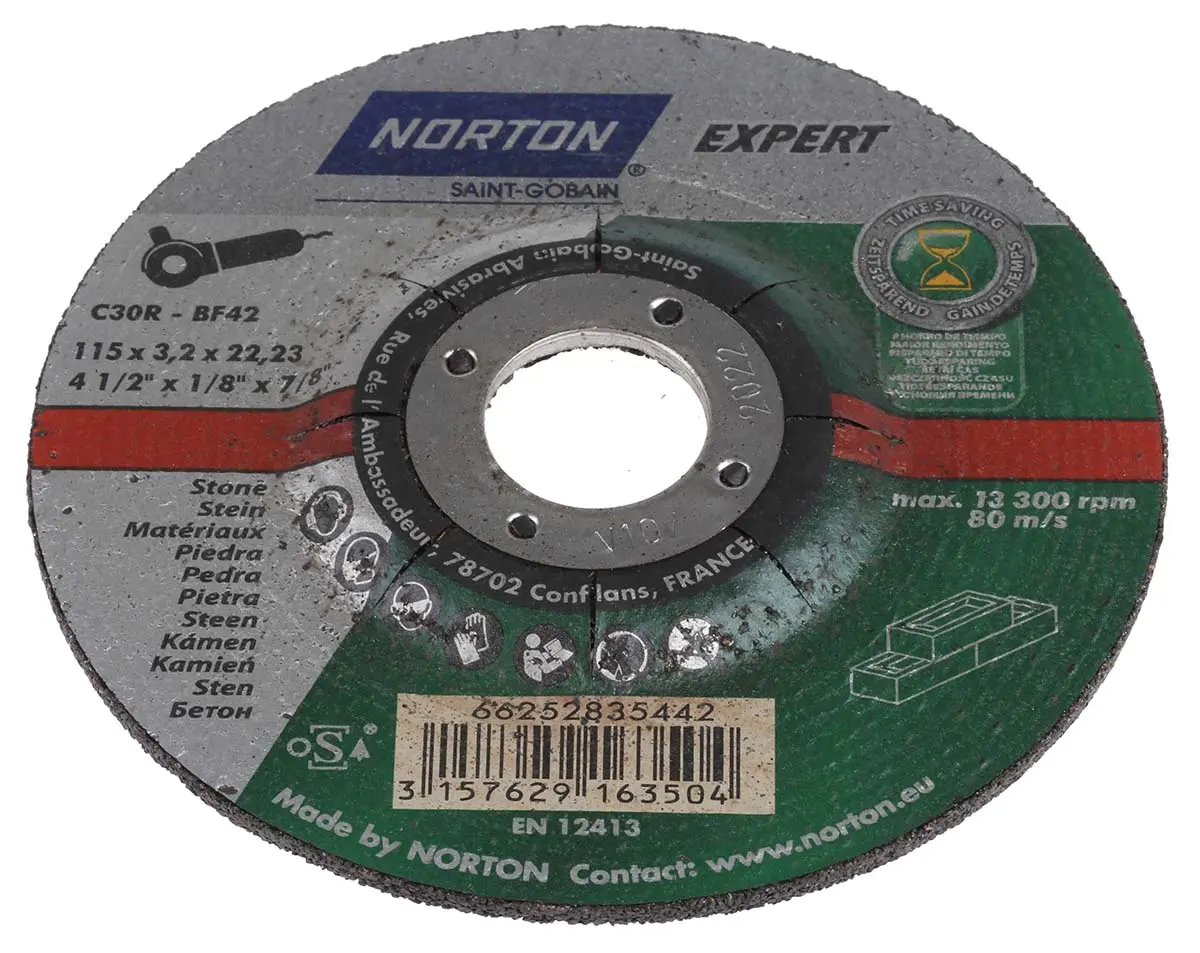 Produktfoto 1 von Norton Siliziumkarbid Schleifscheibe Trennscheibe Ø 115 mm Grob, Korngröße P30
