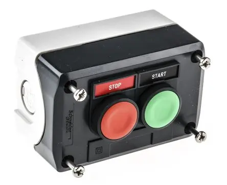 Produktfoto 1 von Schneider Electric Federrückstellung Harmony XALD Drucktaster-Steuerstation 1 Schließer/1 Öffner Grün, Rot Polycarbonat,