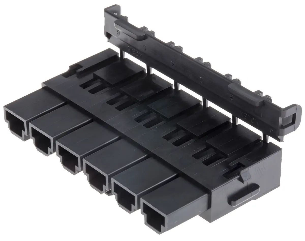 Produktfoto 1 von Molex Mini-Fit Sr Buchse Steckverbindergehäuse 10 mm, 6-polig / 1-reihig Gerade, Kabel für Sr.-Buchse Mini-Fit