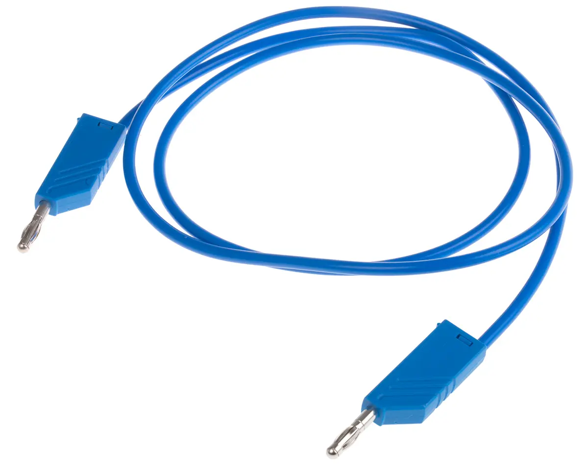 Hirschmann Test & Measurement Steckverbinder-Messleitung 32A Stecker / Stecker, Blau Polyvinylchlorid-isoliert 1 m, 60 V