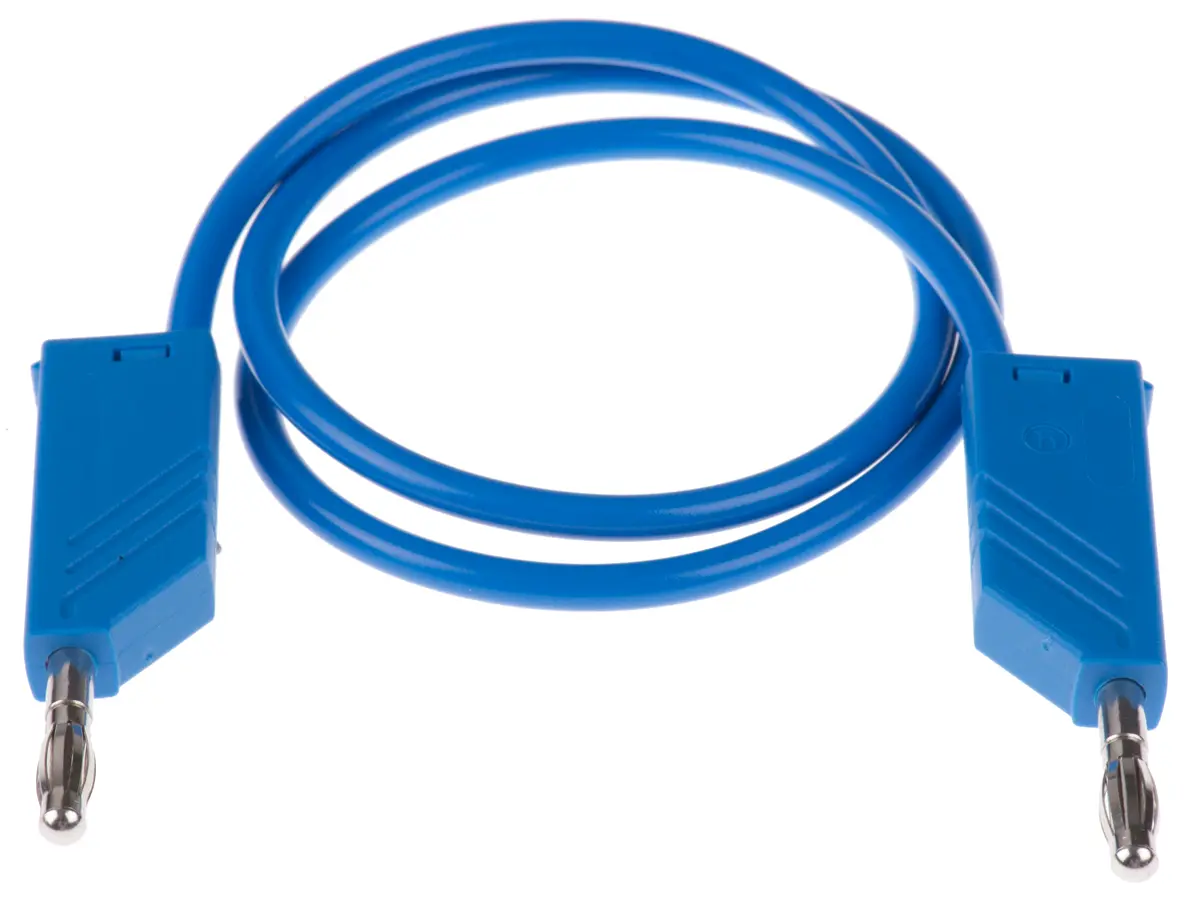 Produktfoto 1 von Hirschmann Test & Measurement Steckverbinder-Messleitung 16A Stecker / Stecker, Blau Polyvinylchlorid-isoliert 500 mm,